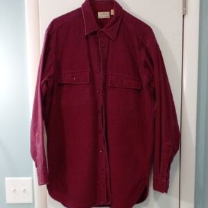 L.L. Bean Maroon Chamois Cloth Shirt